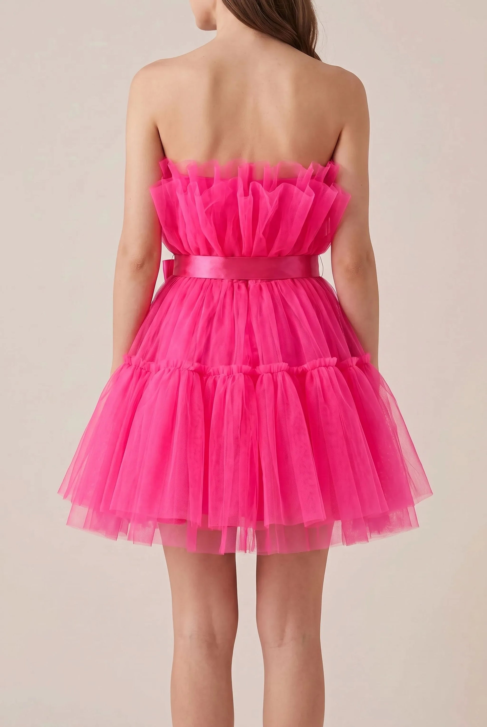 Ruffla | Trägerloses Gestuftes Minikleid