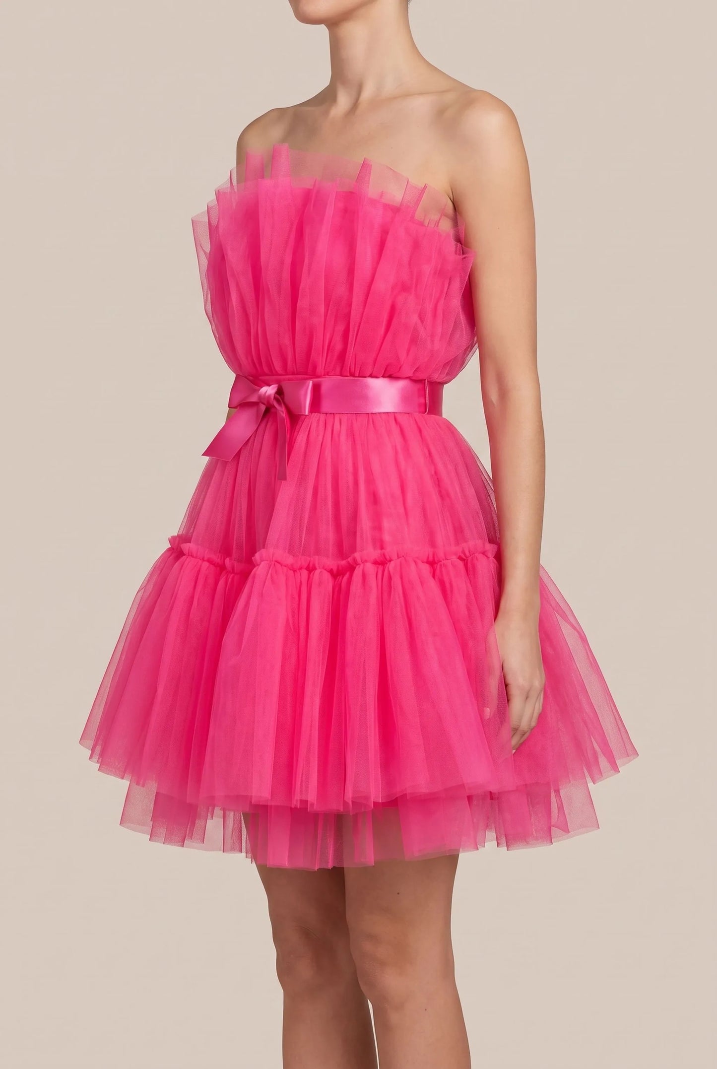 Ruffla | Trägerloses Gestuftes Minikleid