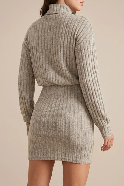 Ruvelia | Körperbetontes Rollkragen Strickkleid Für Damen