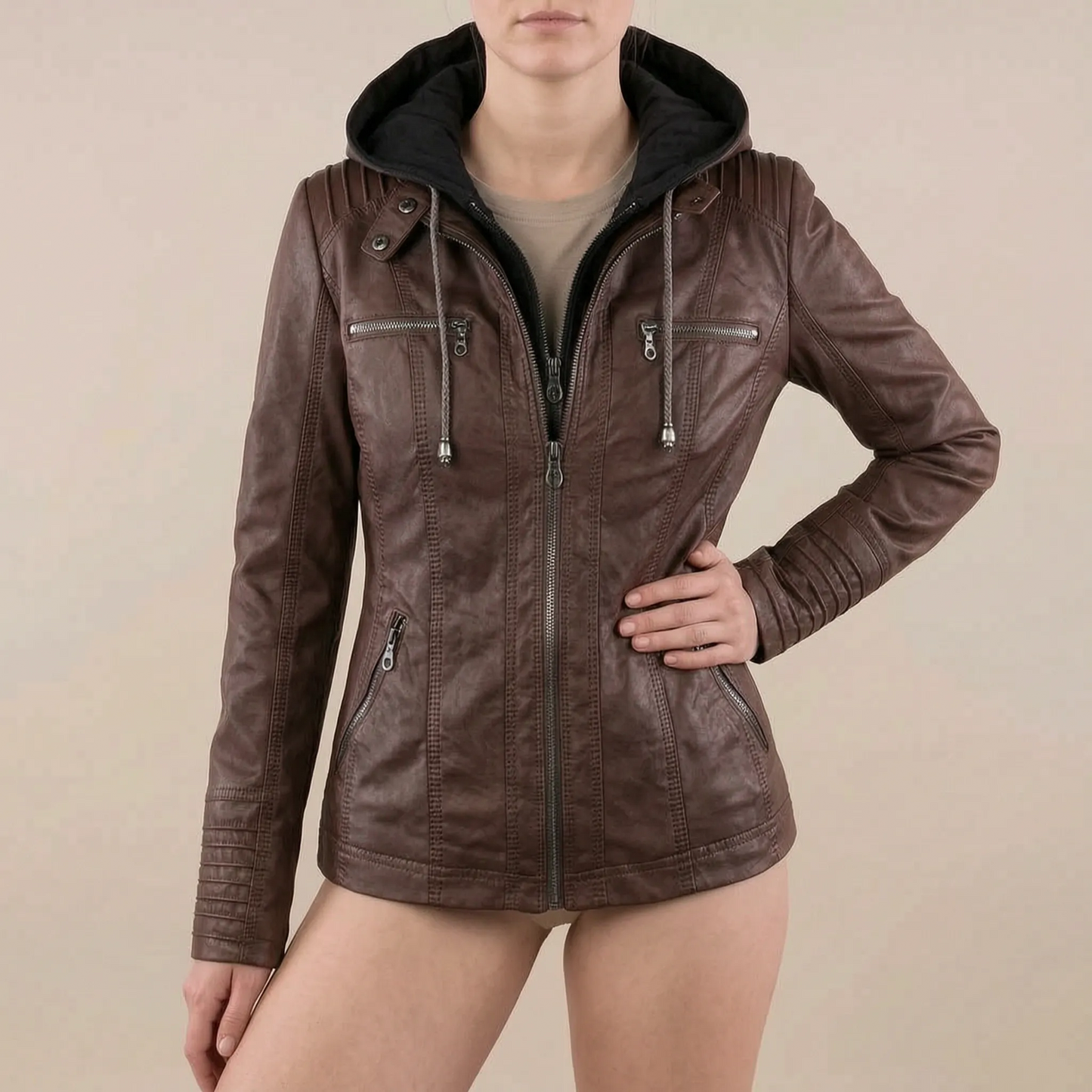 Ryden | Strukturierte Damenjacke Im Biker-Stil
