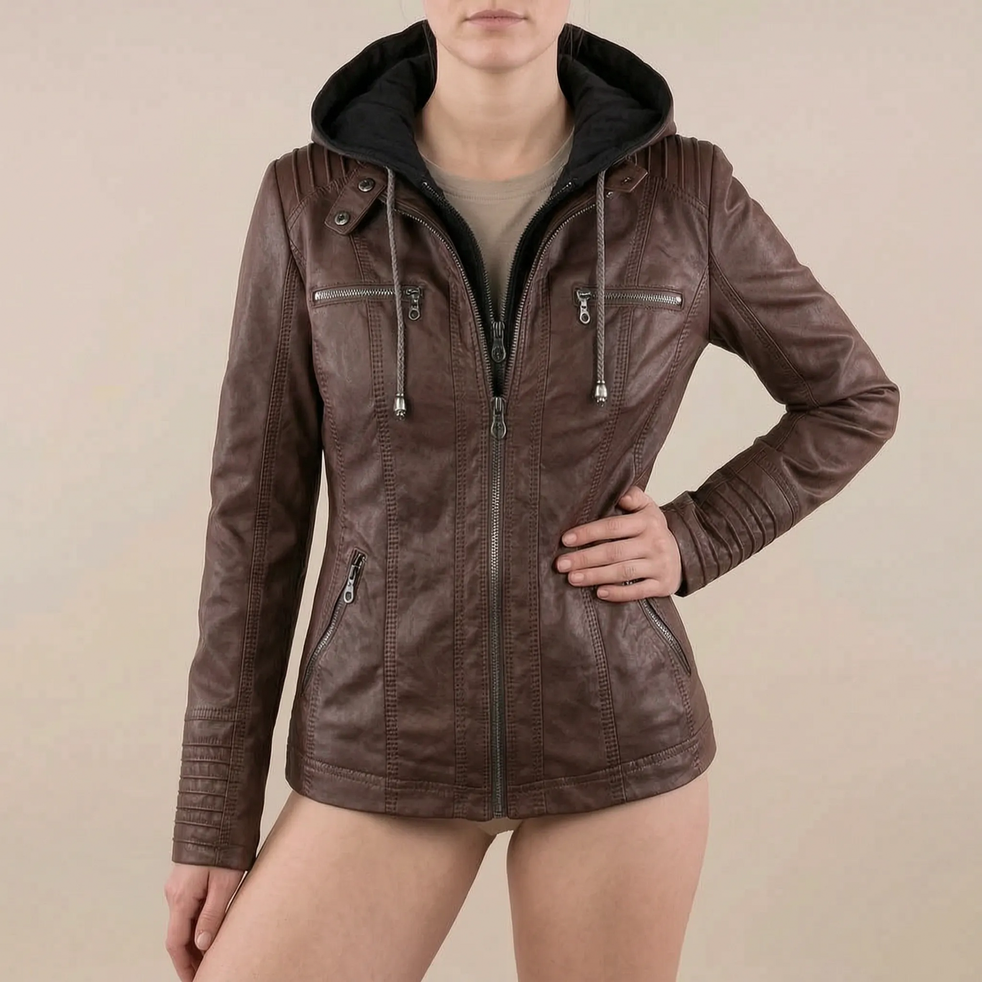 Ryden | Strukturierte Damenjacke Im Biker-Stil