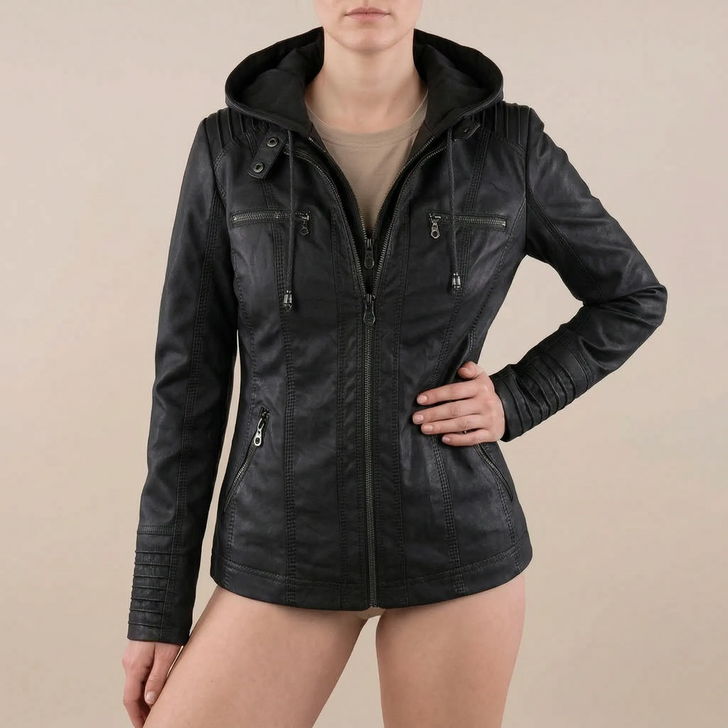 Ryden | Strukturierte Damenjacke Im Biker-Stil