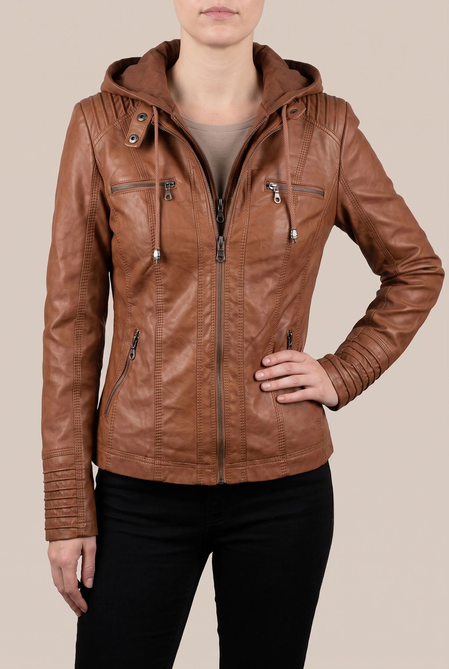 Ryden | Strukturierte Damenjacke Im Biker-Stil