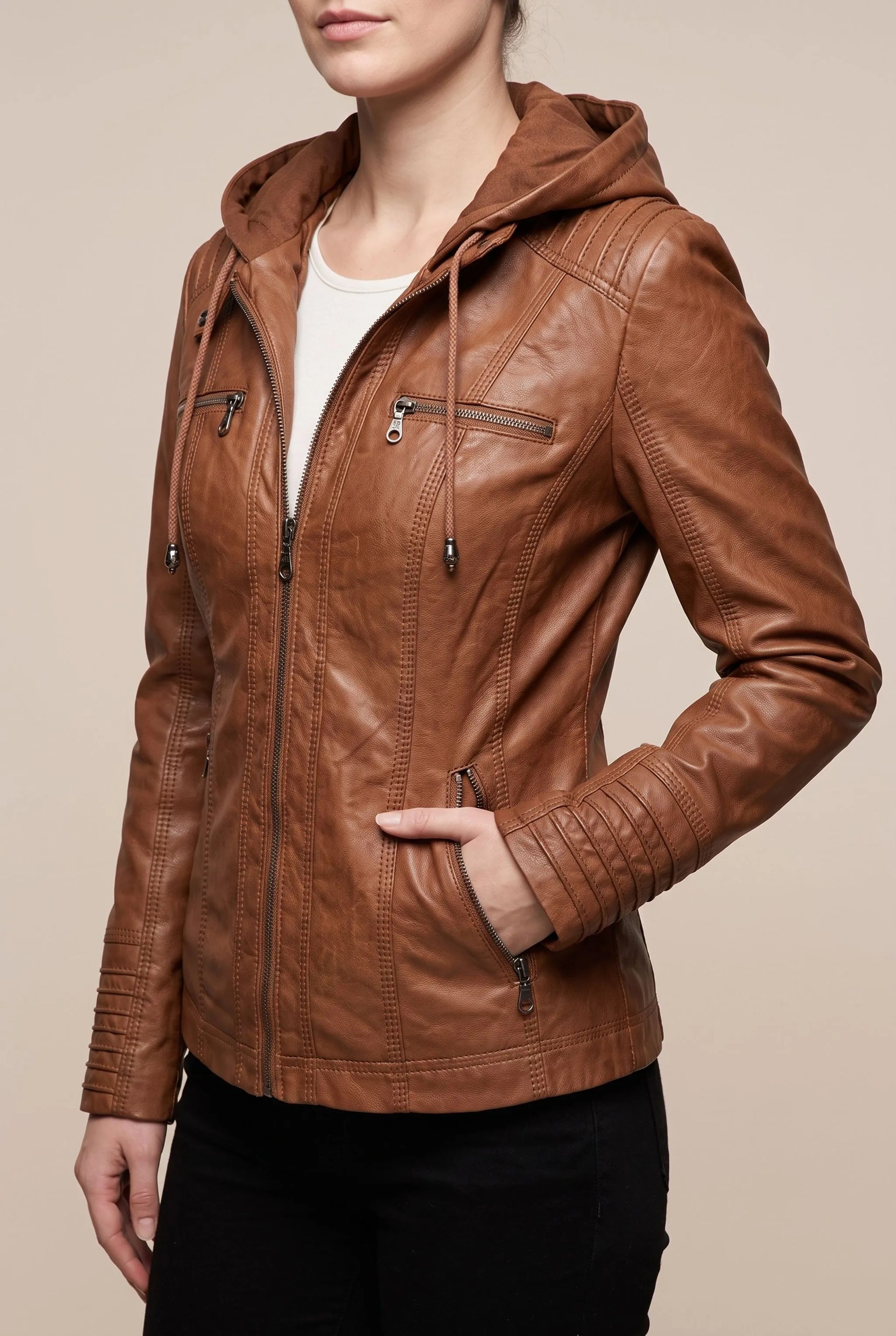 Ryden | Strukturierte Damenjacke Im Biker-Stil