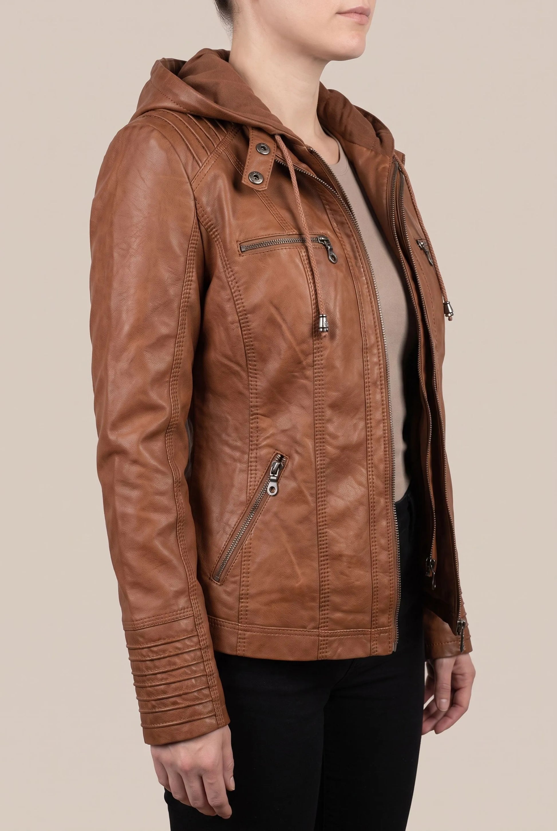 Ryden | Strukturierte Damenjacke Im Biker-Stil