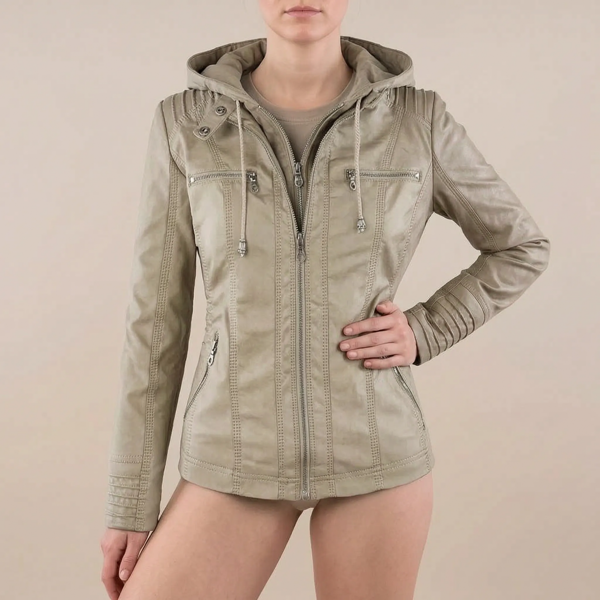Ryden | Strukturierte Damenjacke Im Biker-Stil