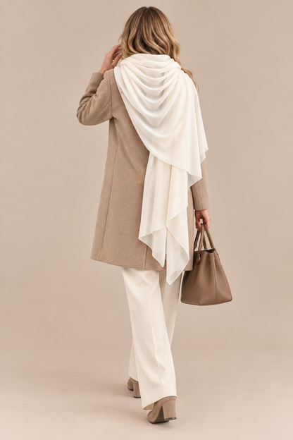Seralyn | Wollschal Beige mit minimalistischem Design