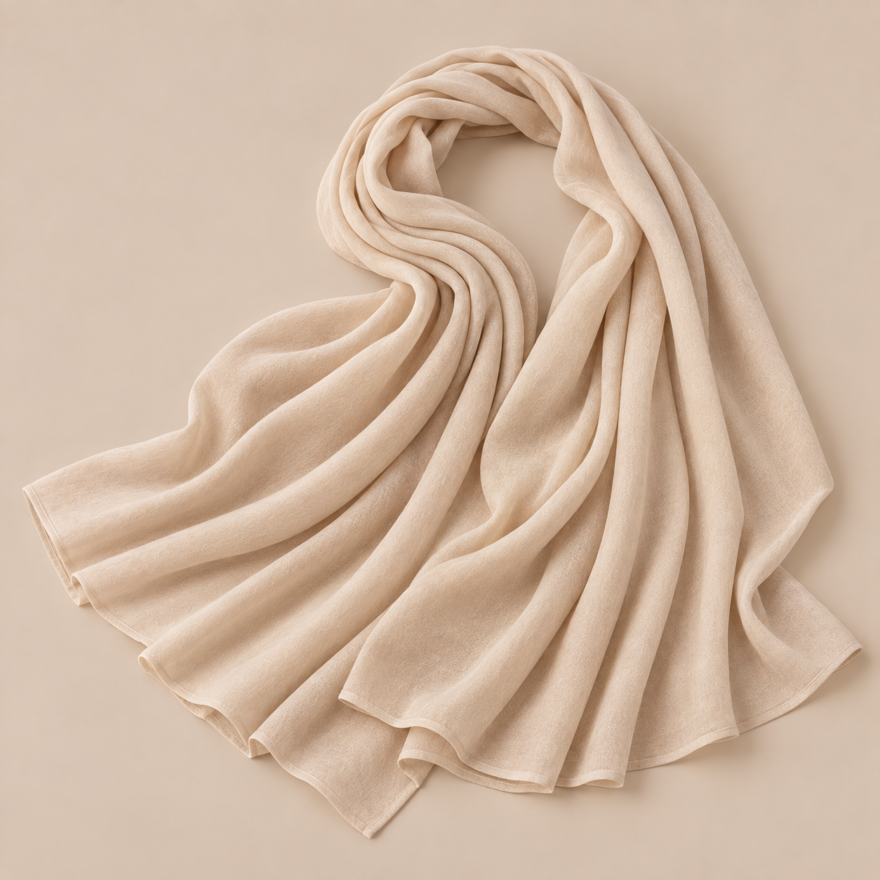 Seralyn | Wollschal Beige mit minimalistischem Design