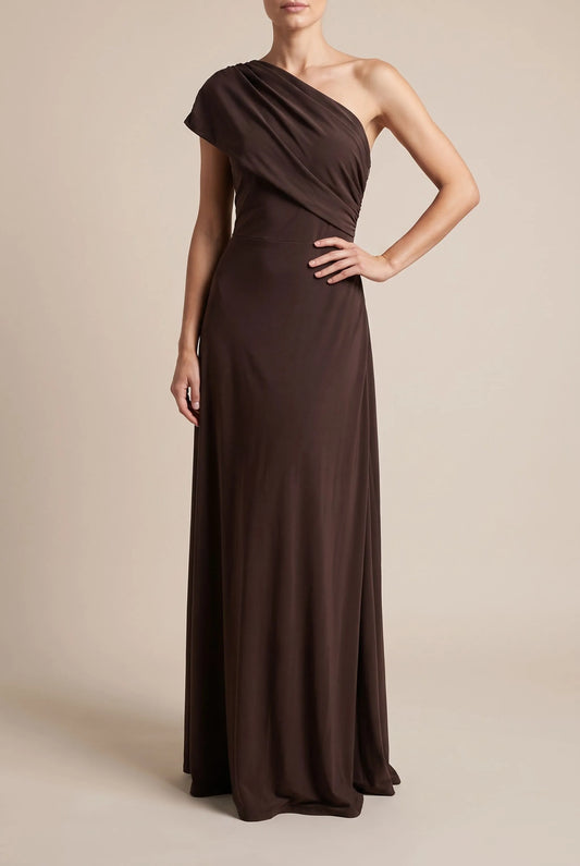 Serenia | Festliches Bodenlanges Asymmetrisches One-Shoulder-Abendkleid