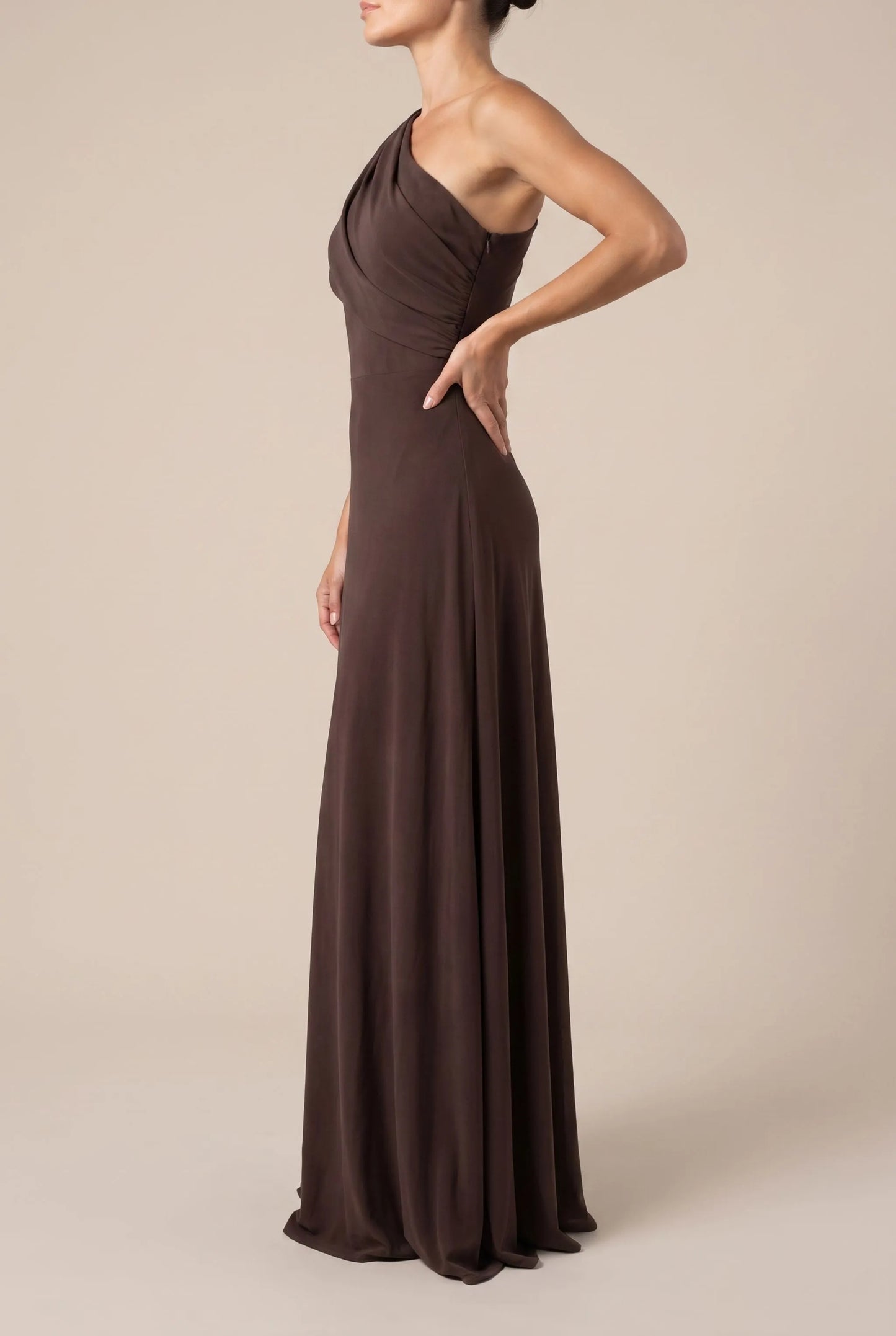 Serenia | Festliches Bodenlanges Asymmetrisches One-Shoulder-Abendkleid