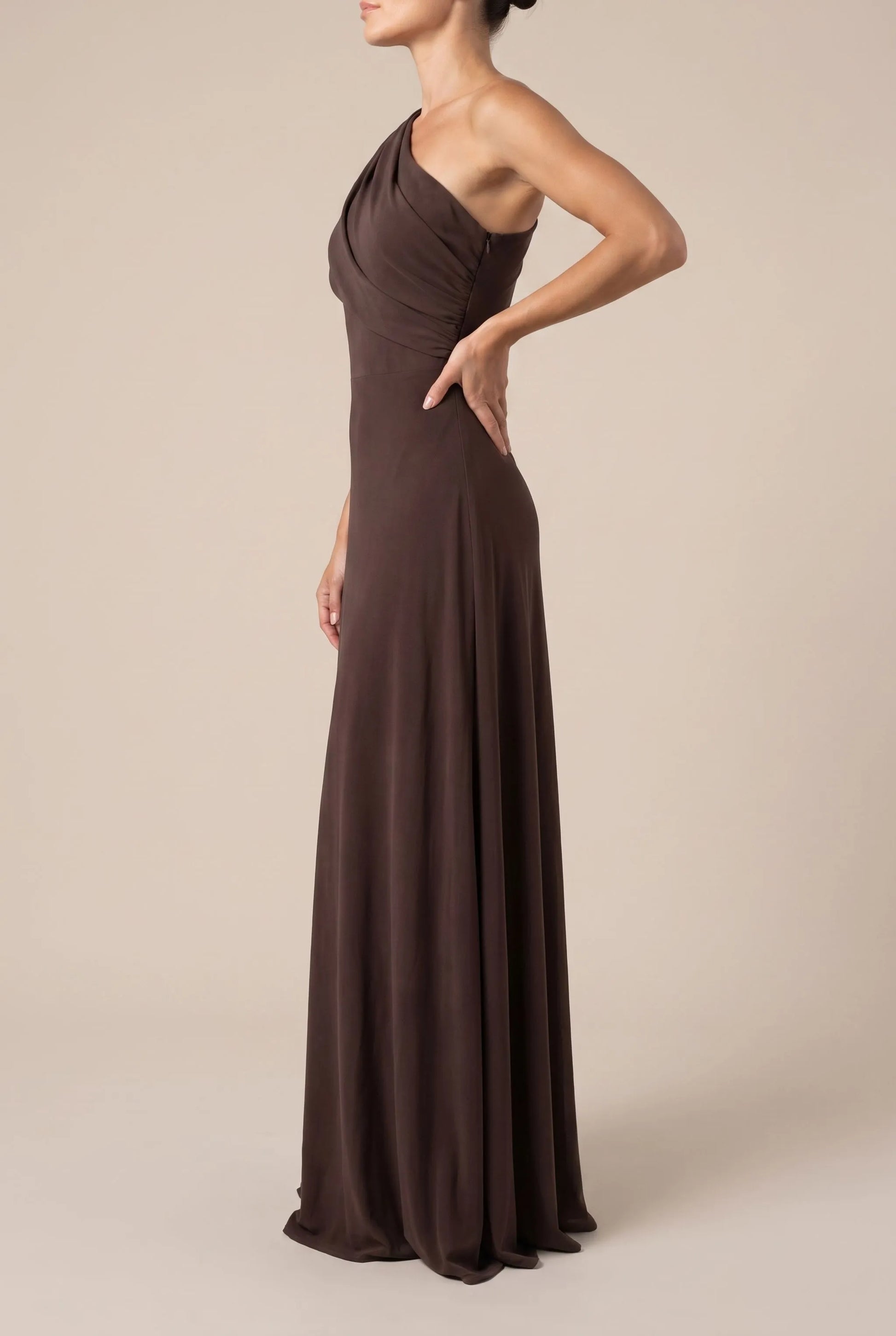 Serenia | Festliches Bodenlanges Asymmetrisches One-Shoulder-Abendkleid