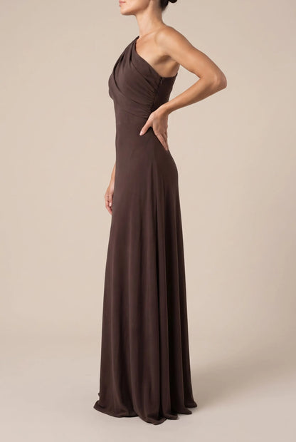 Serenia | Festliches Bodenlanges Asymmetrisches One-Shoulder-Abendkleid