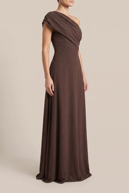 Serenia | Festliches Bodenlanges Asymmetrisches One-Shoulder-Abendkleid