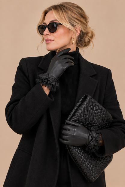 Serenya | Lederhandschuhe Damen mit eleganten Schleifendetails