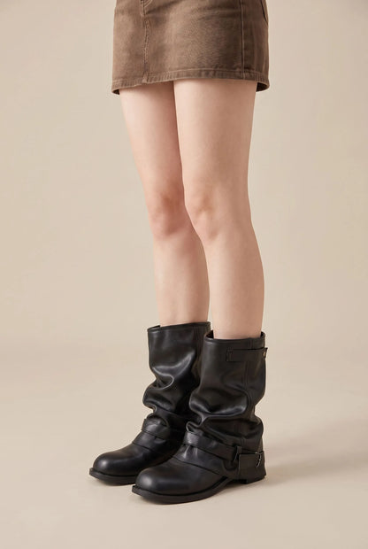 Sloucha | Bequeme Flache Damenstiefel Im Vintage-Look