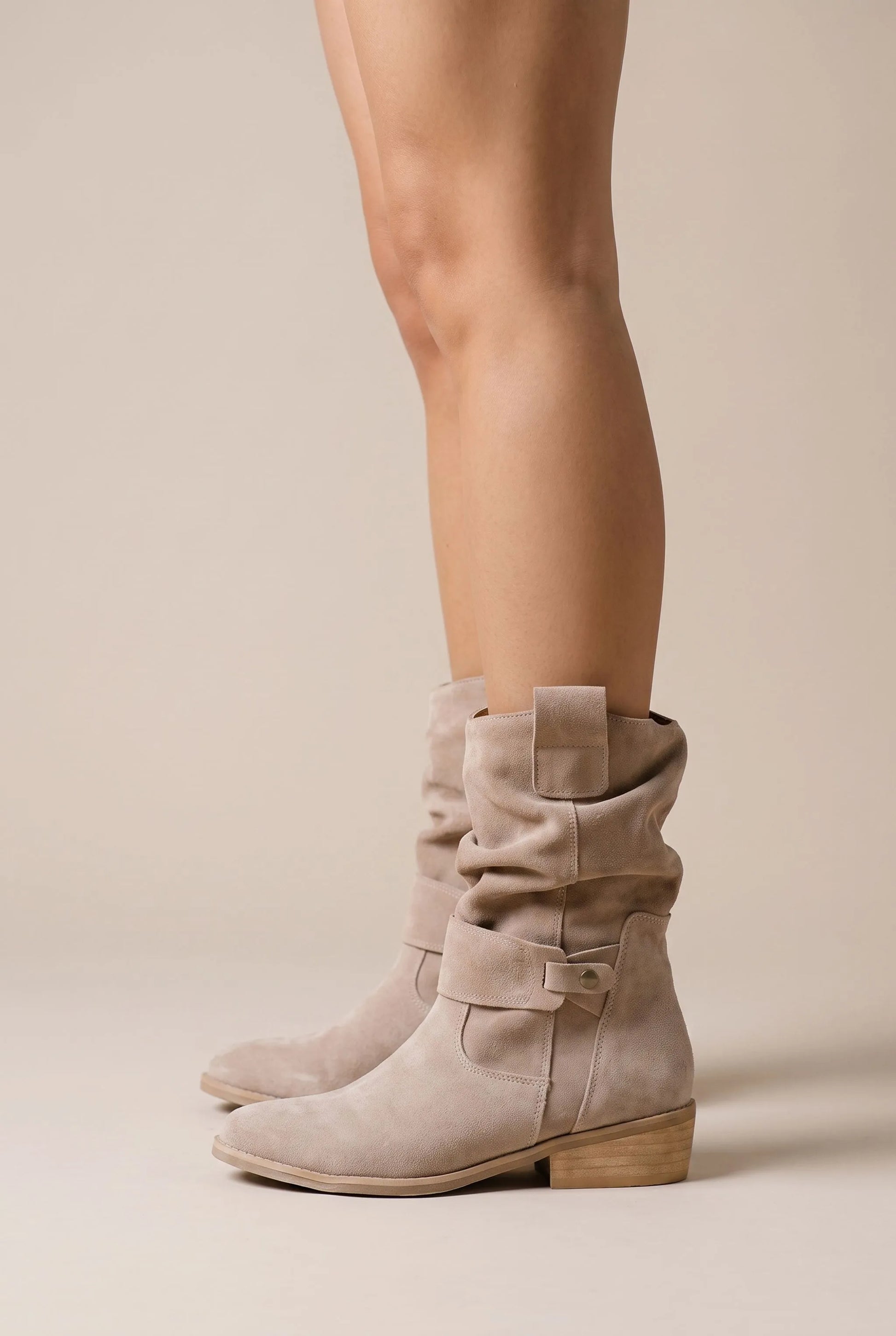 Sloucho | Flache Damenstiefel Mit Gerafftem Schaft