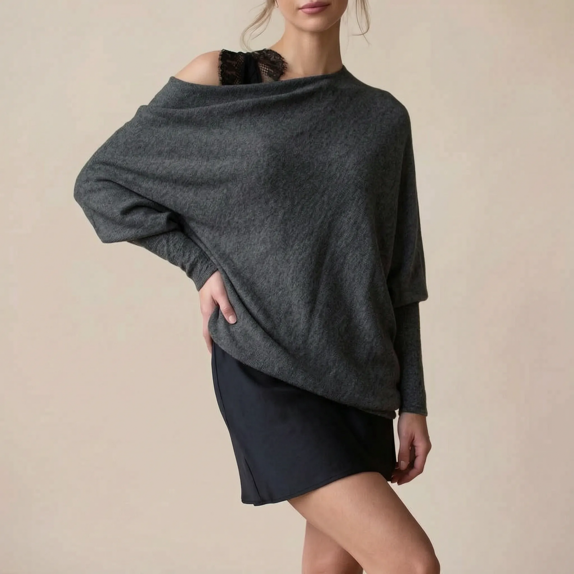 Slouchy | Lockere Schulterfreie Tunika