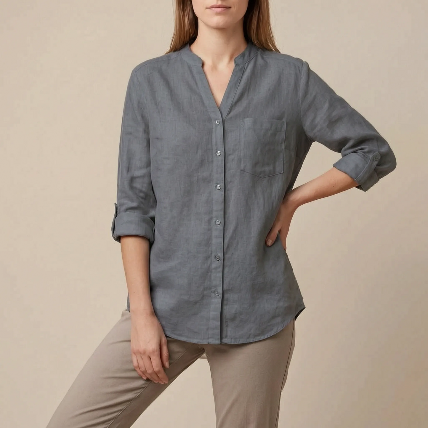 Solaris | Minimalistische Damenbluse Mit Lockerer Passform