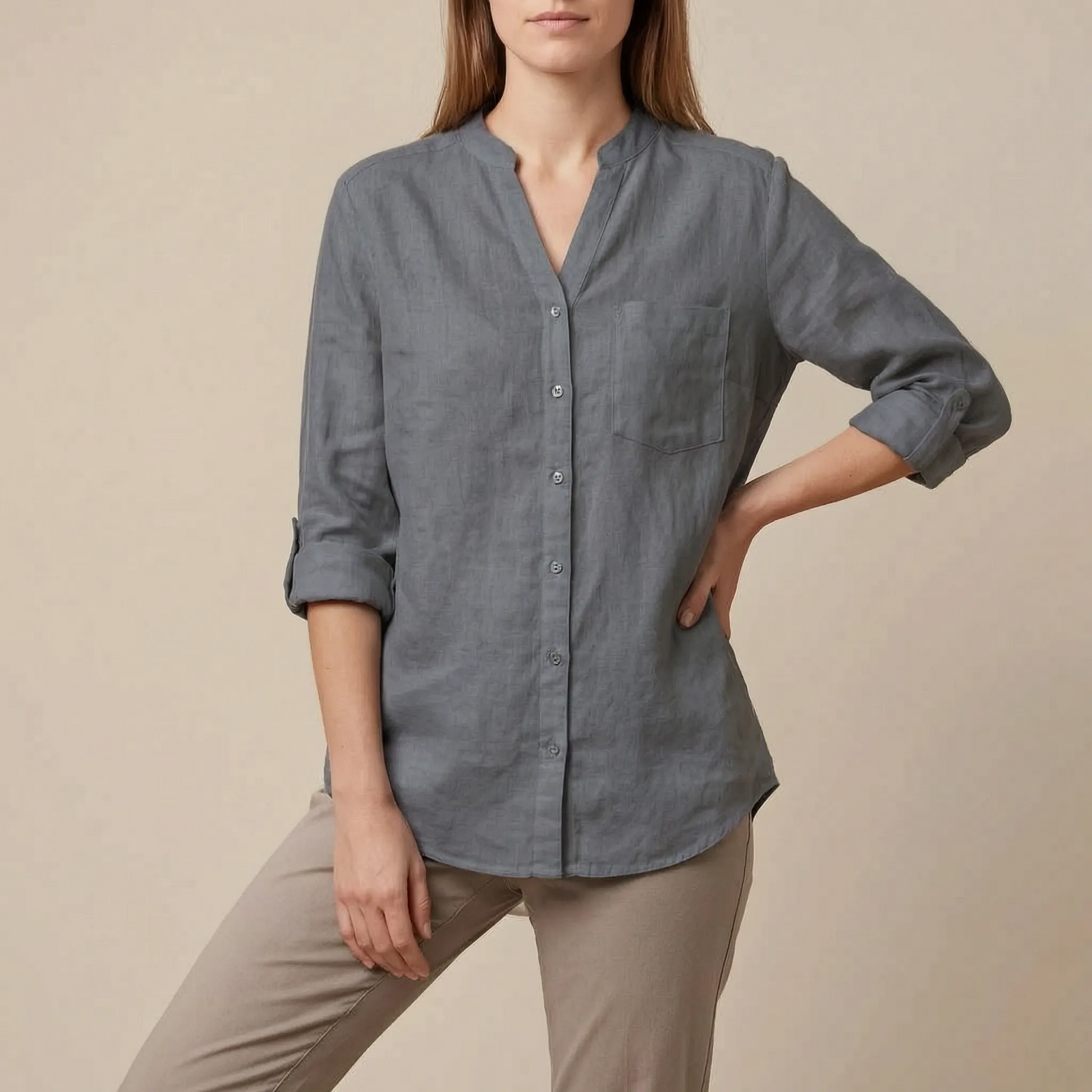 Solaris | Minimalistische Damenbluse Mit Lockerer Passform