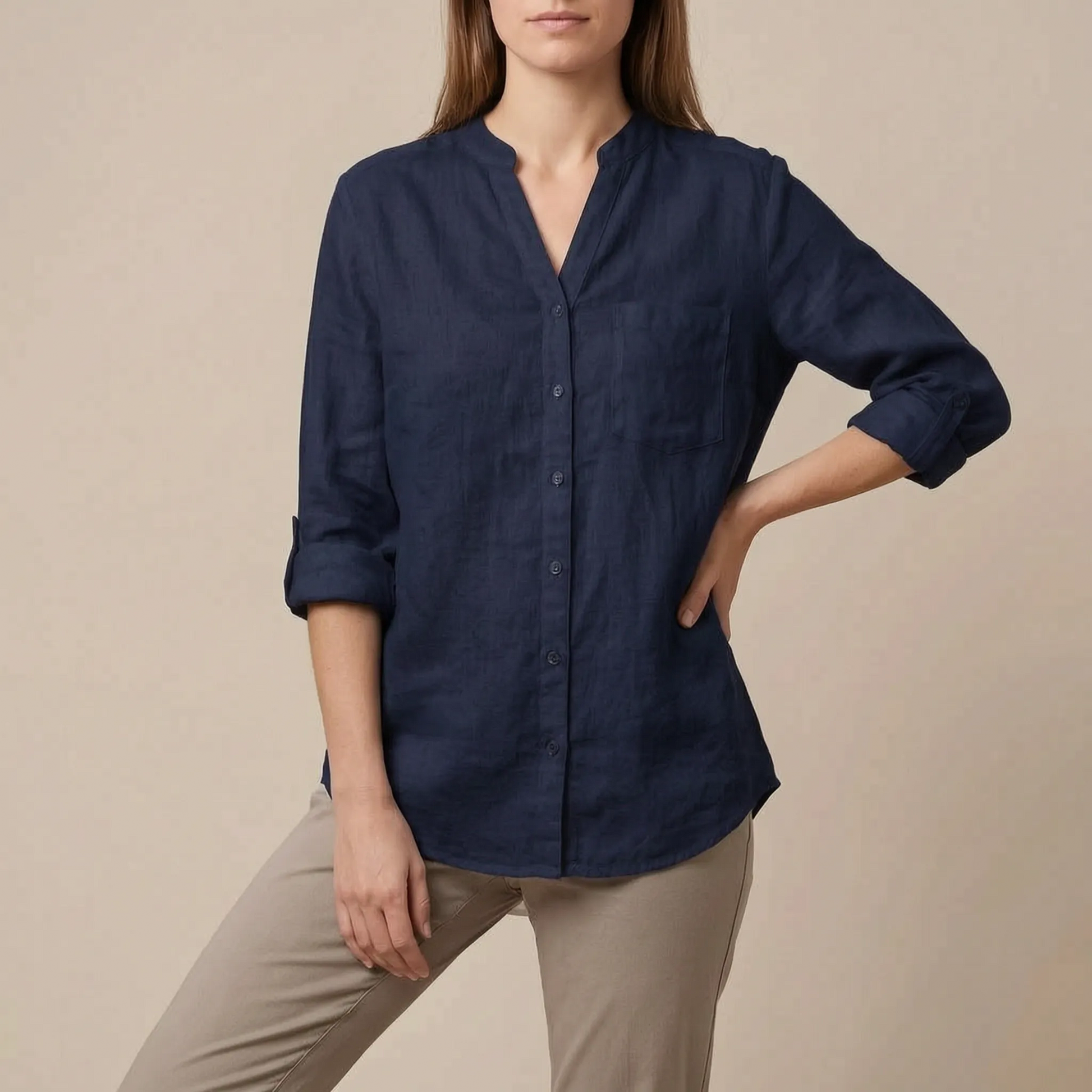 Solaris | Minimalistische Damenbluse Mit Lockerer Passform