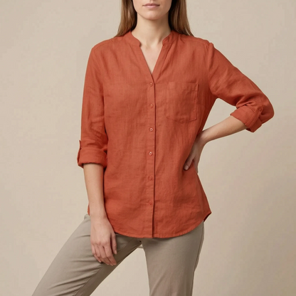 Solaris | Minimalistische Damenbluse Mit Lockerer Passform
