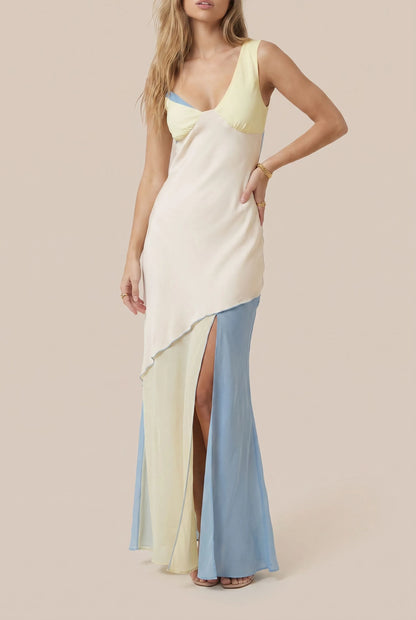 Solenis | Elegantes Maxikleid Mit Asymmetrischem Ausschnitt