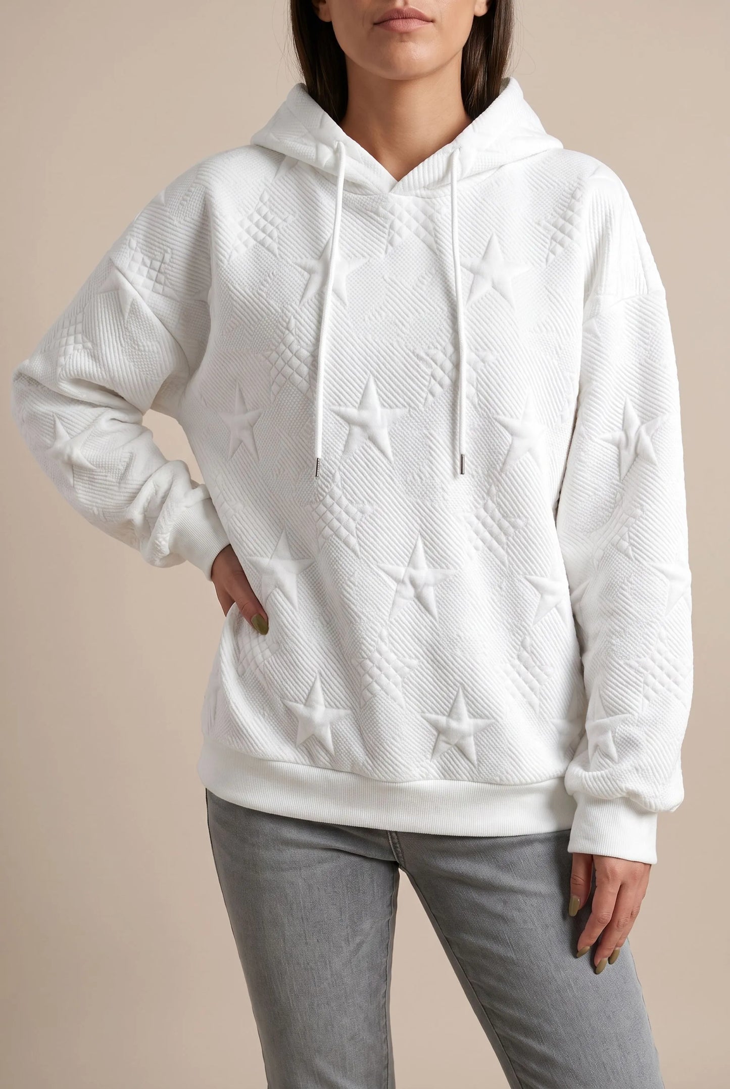 StarCloud | Geprägter Kapuzenpullover Mit Sternmuster