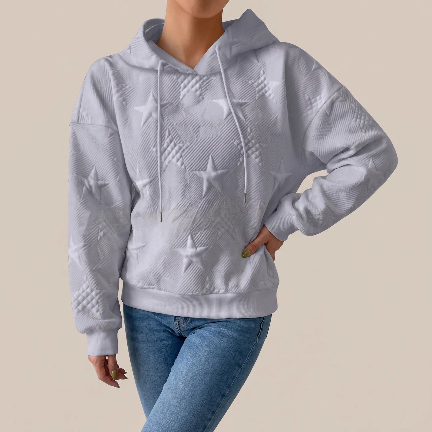 StarCloud | Geprägter Kapuzenpullover Mit Sternmuster
