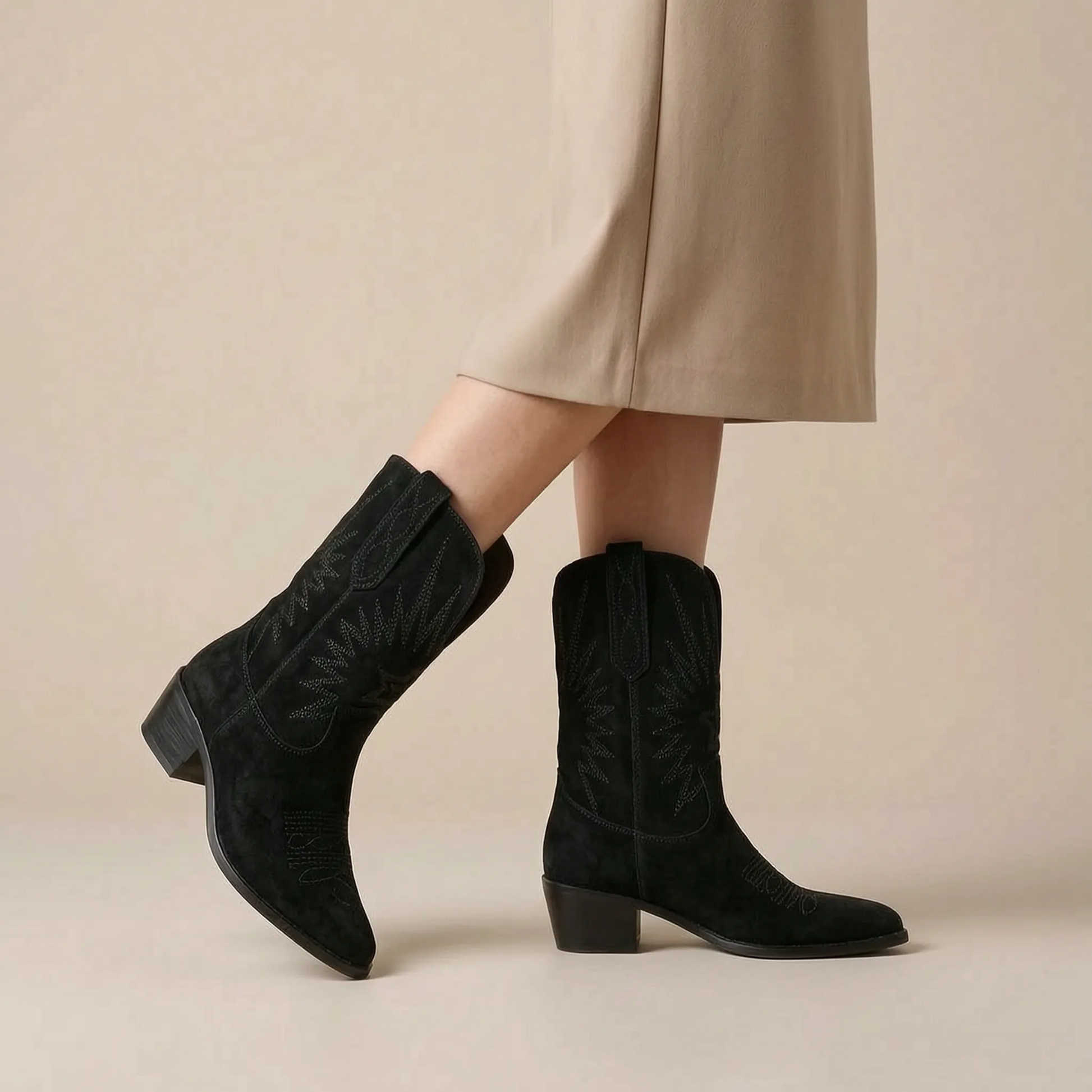 StarStride | Mittelhohe Cowboystiefel Für Damen