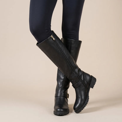 Strideley | Bequeme Hohe Damenstiefel Mit Runder Kappe