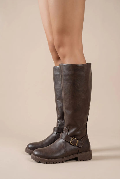 Strideley | Bequeme Hohe Damenstiefel Mit Runder Kappe