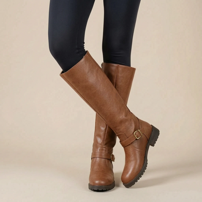 Strideley | Bequeme Hohe Damenstiefel Mit Runder Kappe