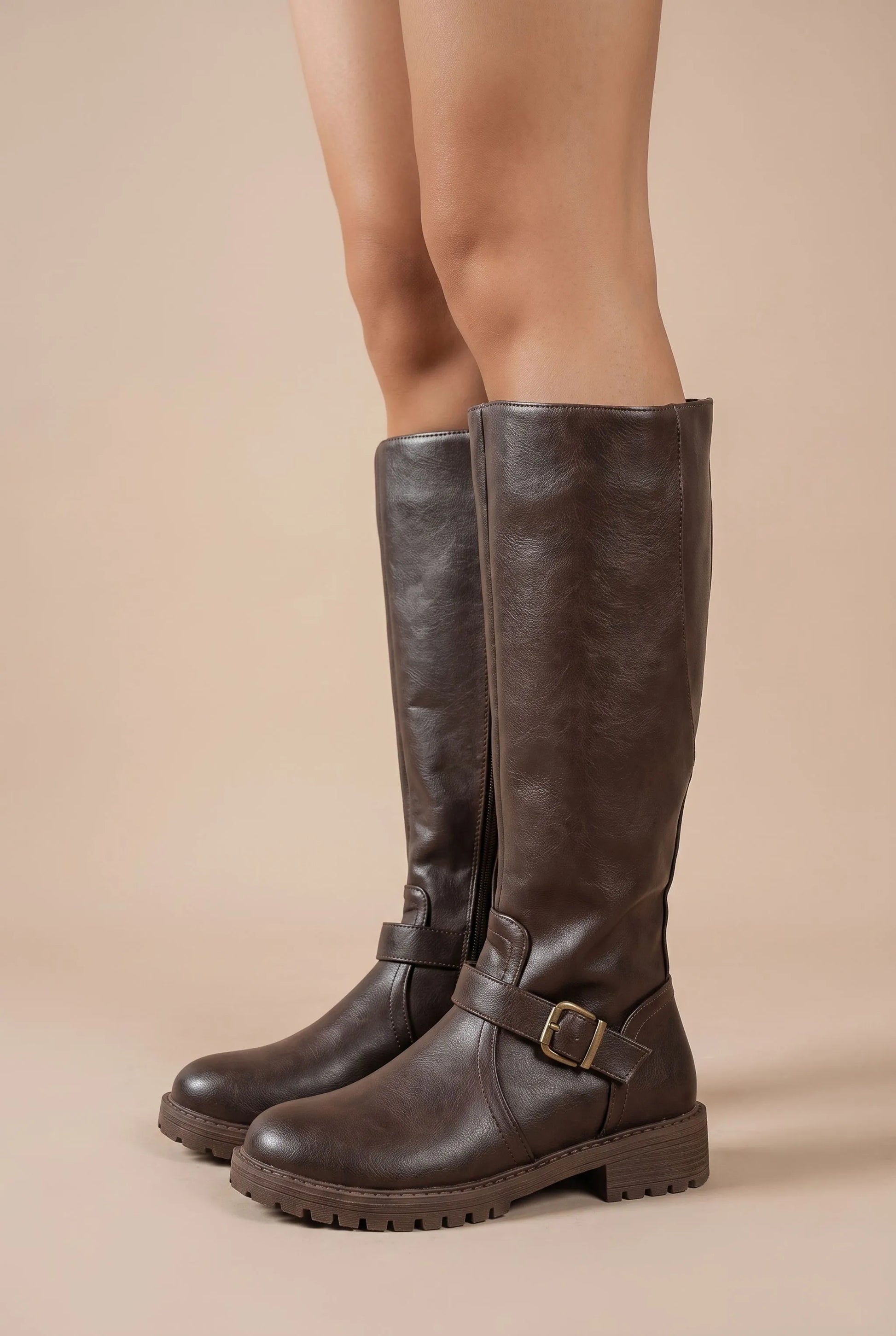 Strideley | Bequeme Hohe Damenstiefel Mit Runder Kappe