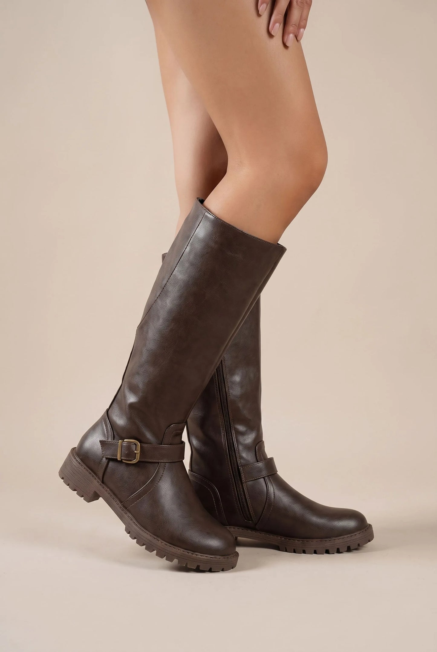 Strideley | Bequeme Hohe Damenstiefel Mit Runder Kappe