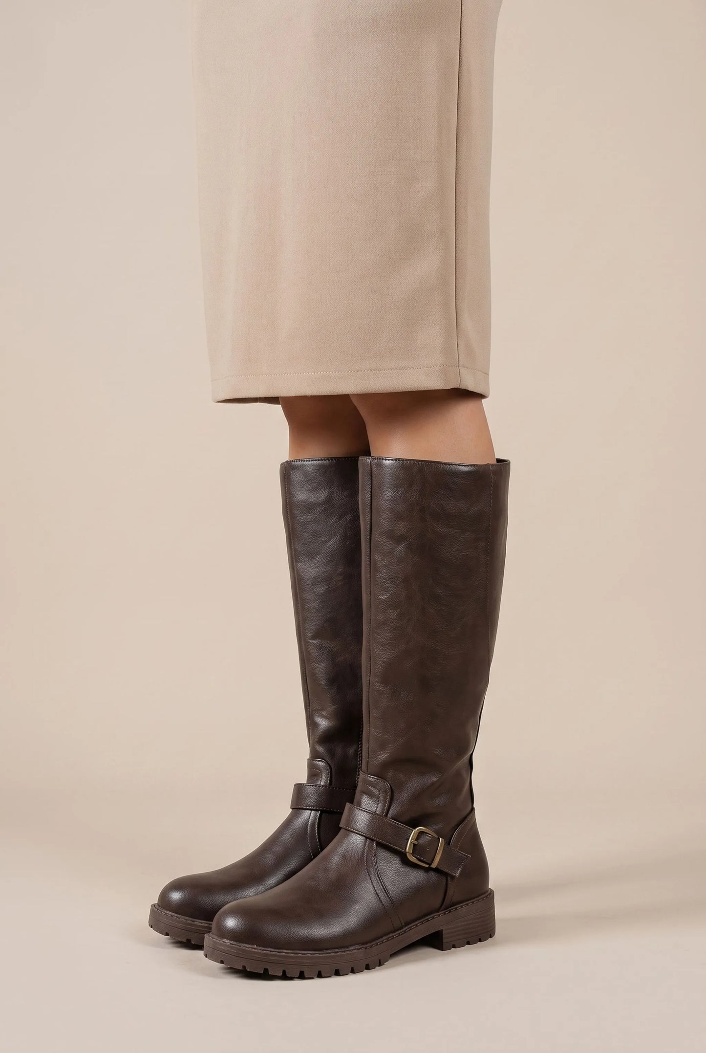 Strideley | Bequeme Hohe Damenstiefel Mit Runder Kappe