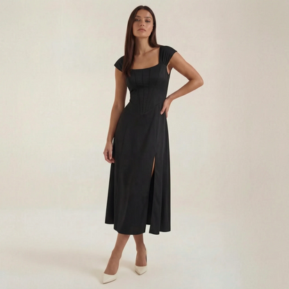 Sumira | Florales Midi-Kleid In A-Linie