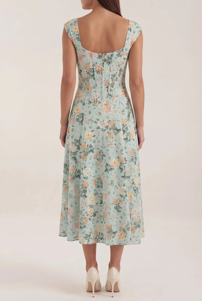 Sumira | Florales Midi-Kleid In A-Linie