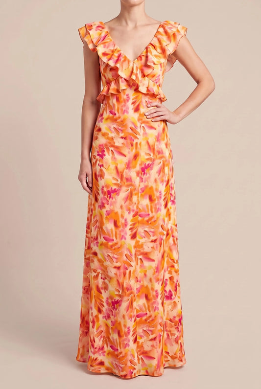 Sunflora | Langes Sommerkleid Mit Floralem Muster