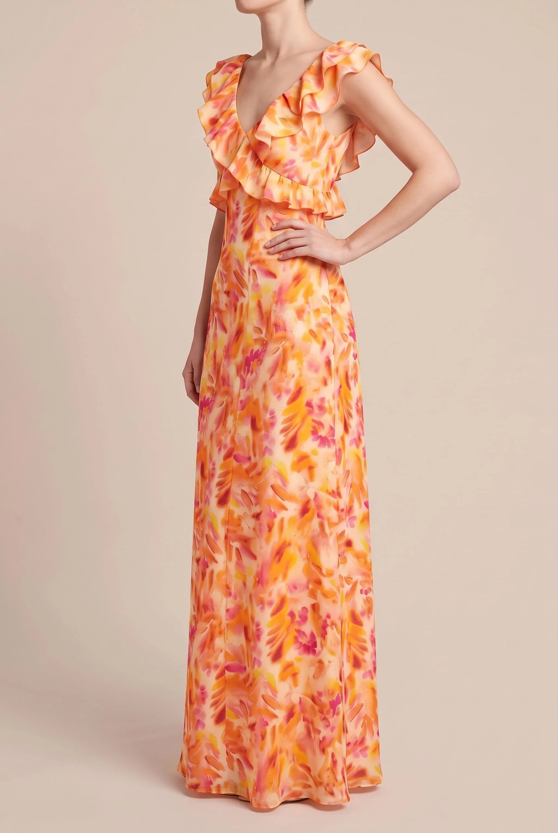 Sunflora | Langes Sommerkleid Mit Floralem Muster