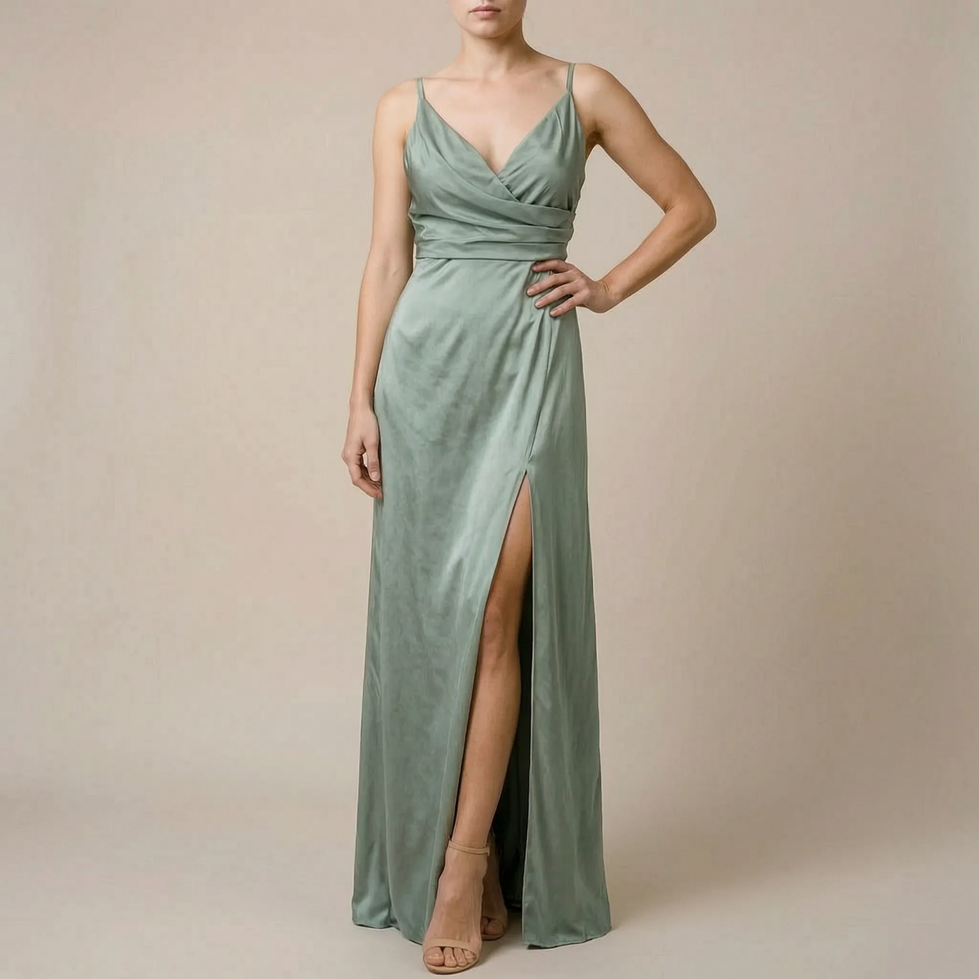 Sylvane | Langes Fließendes Abendkleid Mit Beinschlitz