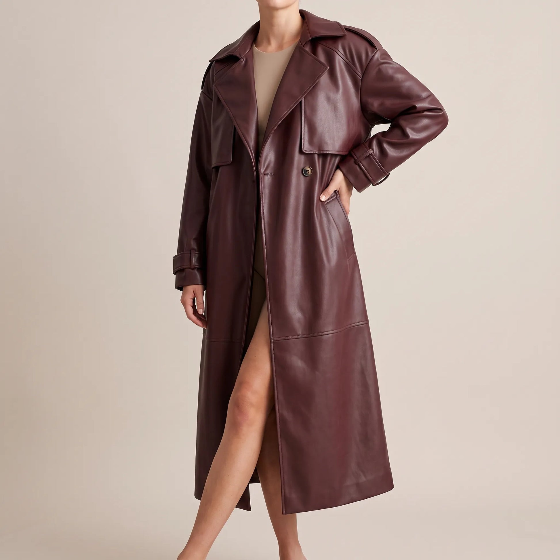 TrenchVibe | Langer Eleganter Übergangsmantel Im Retro-Stil