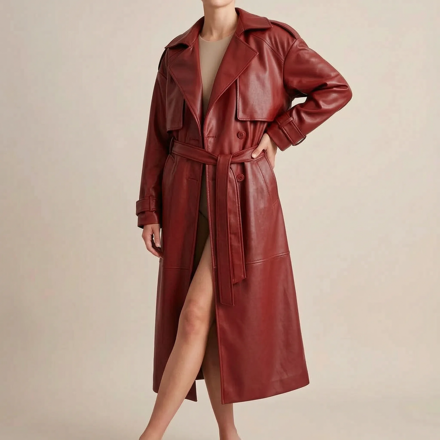 TrenchVibe | Langer Eleganter Übergangsmantel Im Retro-Stil