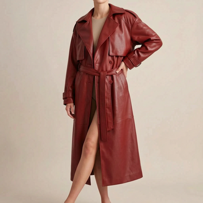 TrenchVibe | Langer Eleganter Übergangsmantel Im Retro-Stil