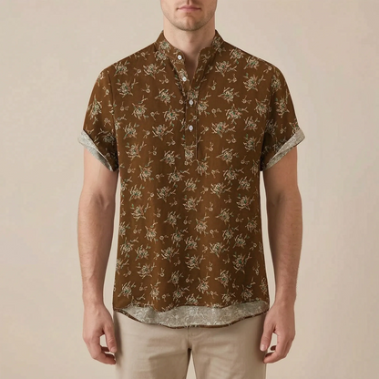 Tropicor | Gemustertes Freizeithemd Mit Halber Knopfleiste