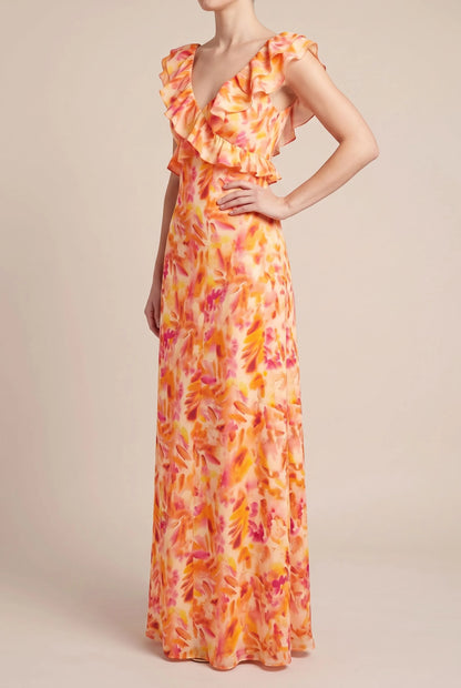 Tropina | Langes Sommerkleid Mit Floralem Muster