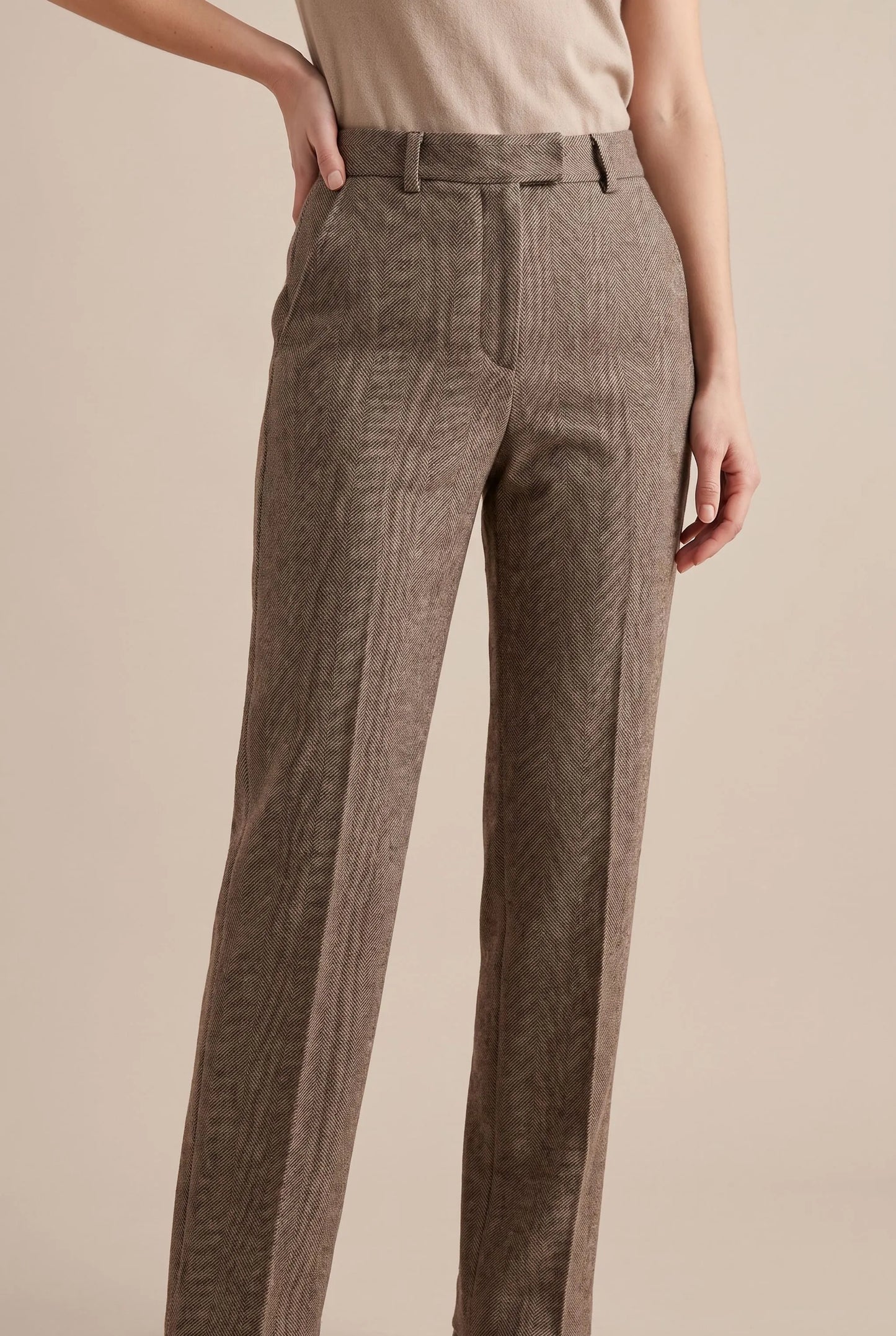 Trovira | Moderne Damenhose Mit Fischgrätmuster