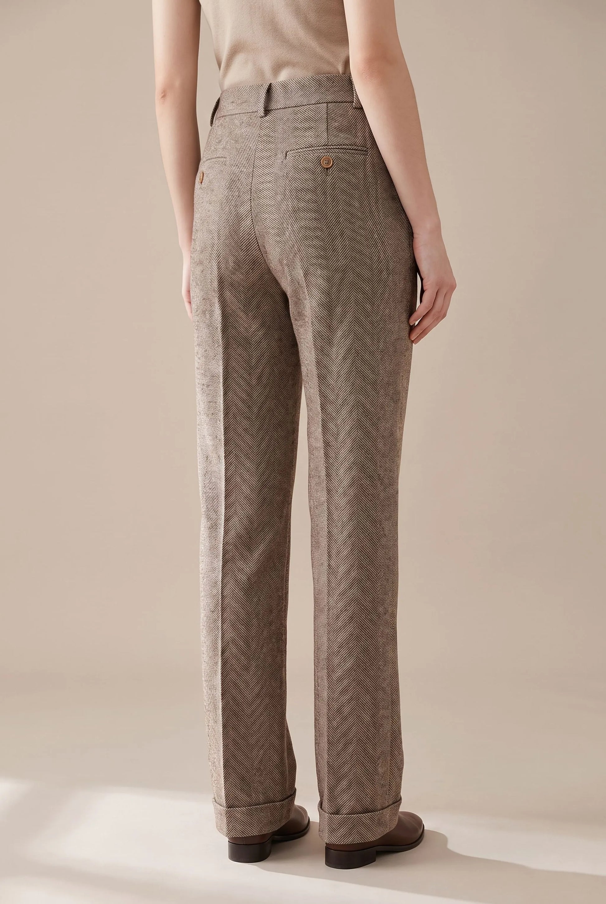Trovira | Moderne Damenhose Mit Fischgrätmuster