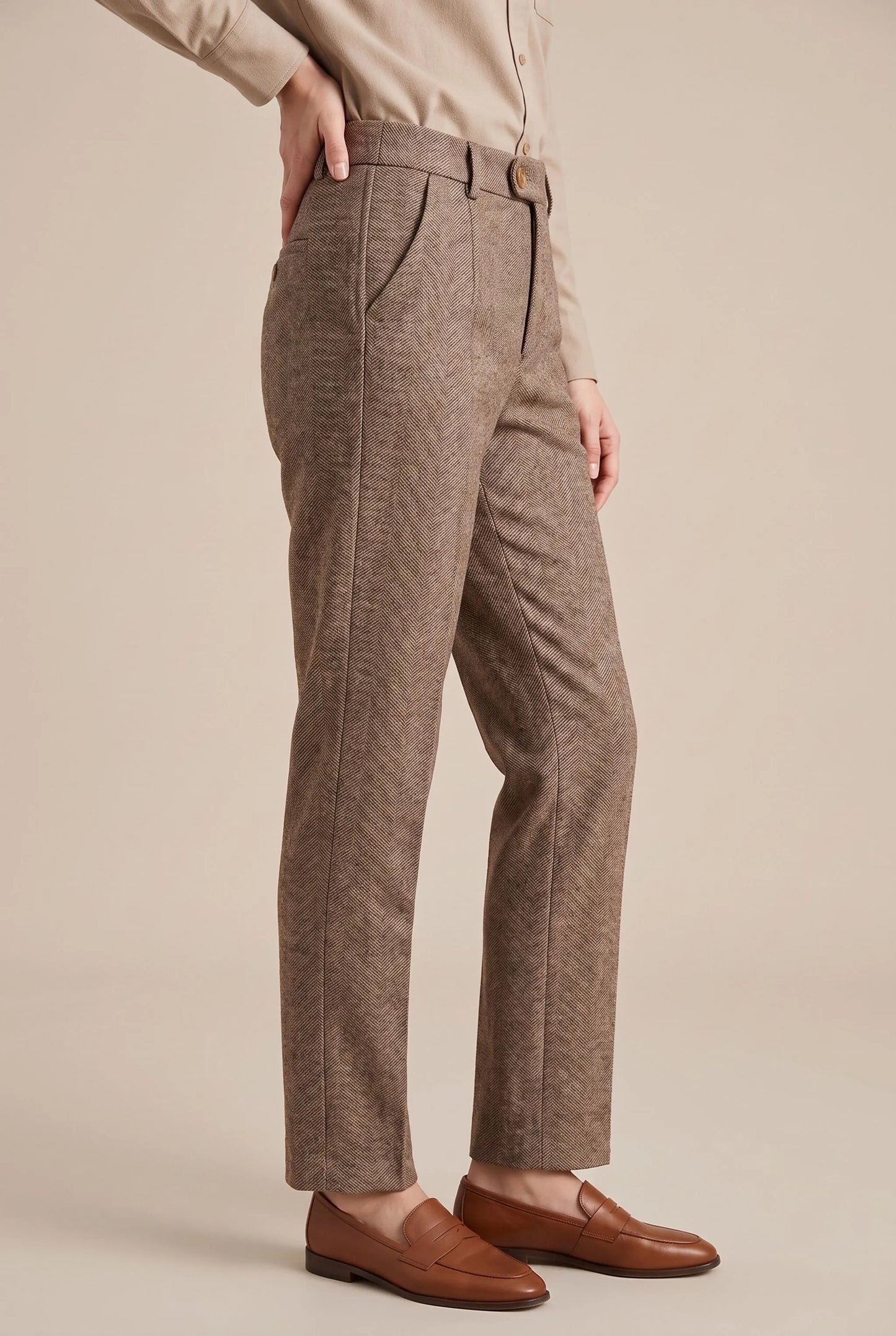 Trovira | Moderne Damenhose Mit Fischgrätmuster