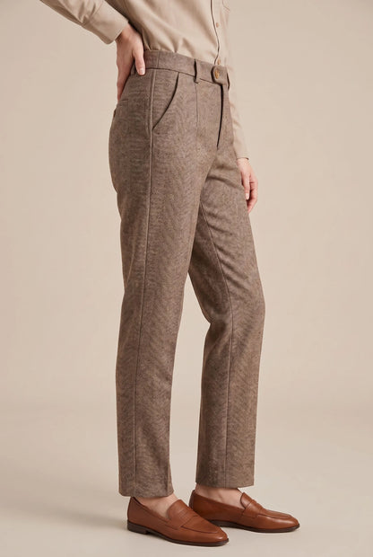 Trovira | Moderne Damenhose Mit Fischgrätmuster