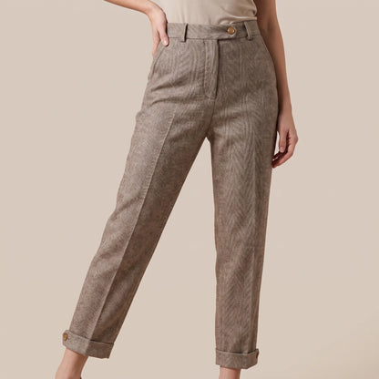 Trovira | Moderne Damenhose Mit Fischgrätmuster